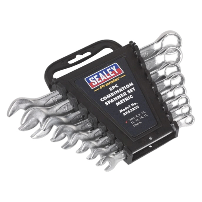 Sealey Premier 8pc Combination Wrench Spanner Set 8mm - 19mm (AK63252) - CLEARANCE