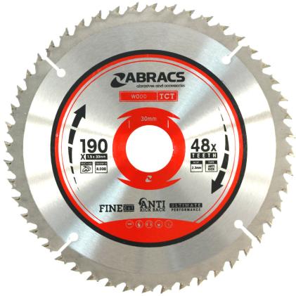 Abracs TCT19048 Circular Saw Blade 190mm x 30mm x 48T