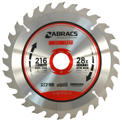 Abracs TCT21628 Circular Saw Blade 216mm x 30mm x 28T