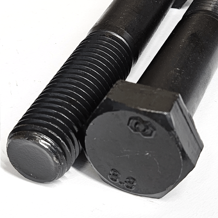 M24 x 140mm Hex Bolt Self Colour Grade 8.8 Steel Box of 10 - CLEARANCE