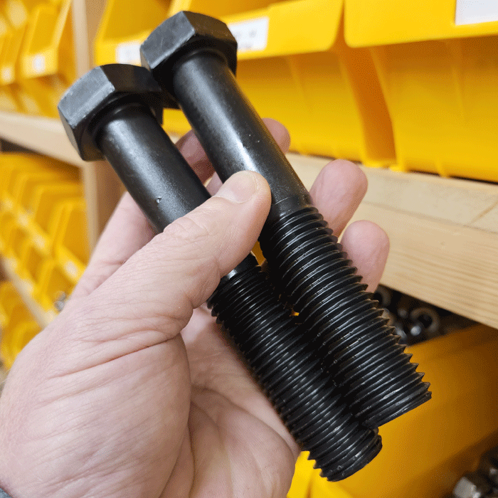 M24 x 140mm Hex Bolt Self Colour Grade 8.8 Steel Box of 10 - CLEARANCE