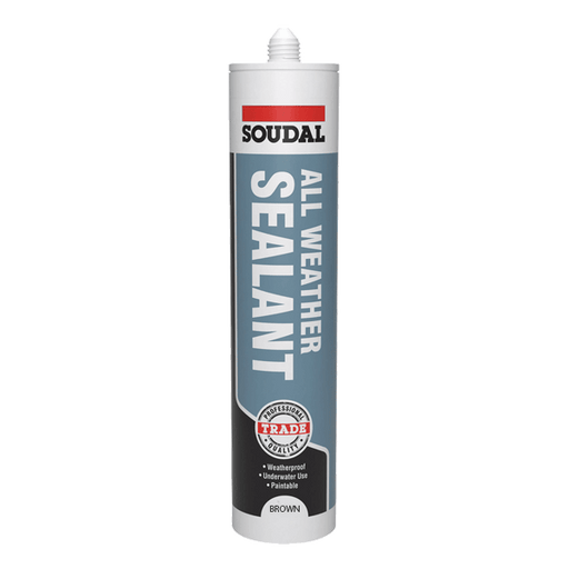 Soudal Trade All Weather Sealant, Brown 290ml (155477). Part of a larger range of sealants from Fusion Fixings
