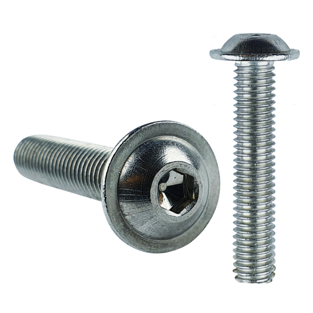 The M8 x 30mm Flanged Socket Button Head Screw from Fusion Fixings is manufactured from grade 10.9 steel with a bright zinc plating