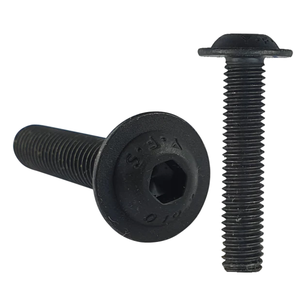Product image for the M6 x 16mm Flanged Socket Button Head Screw, Self-Colour, Grade 10.9