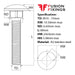 Size guide for the M10 x 80mm Carriage bolt (Coach Bolt) A2 Stainless Steel DIN 603