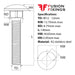 Size guide for the M12 x 130mm Carriage bolt (Coach Bolt) A2 Stainless Steel DIN 603