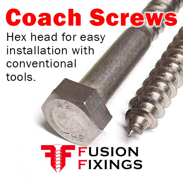 Coach screws from Fusion Fixings