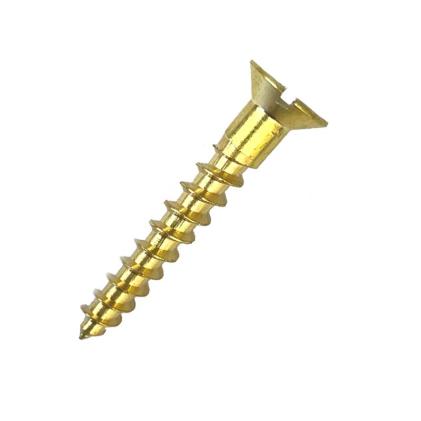 No.7 x 3/4" Slotted Countersunk Woodscrew Brass