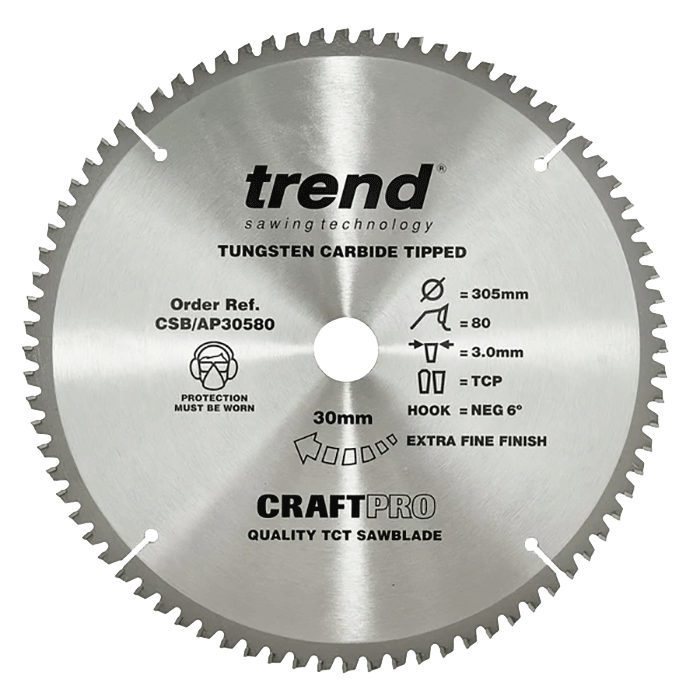 Trend Circular Saw Blade 305mm Dia. 80 Teeth 30mm Bore CSB/AP30580 - CLEARANCE
