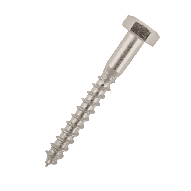 M8 x 80mm Coach Screw in marine grade A4 Stainless Steel DIN 571. Part of a larger range of corrosion resistant coach screws from Fusion Fixings.