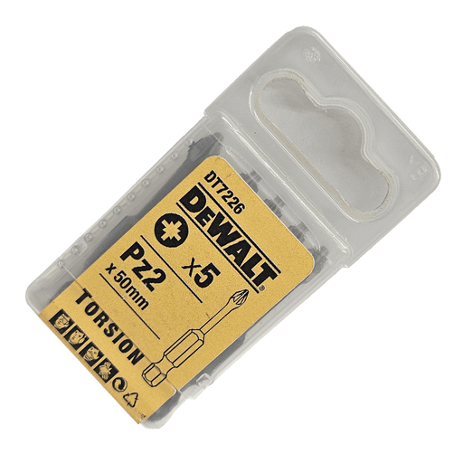 PZ2 x 50mm DeWALT Pozi Torsion Driver Bits - Pack of 5, DT7226 - CLEARANCE - pack image
