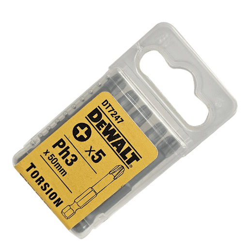 PH3 x 50mm DeWALT Phillips Torsion Driver Bits - Pack of 5, DT7247 - pack image from Fusion Fixings