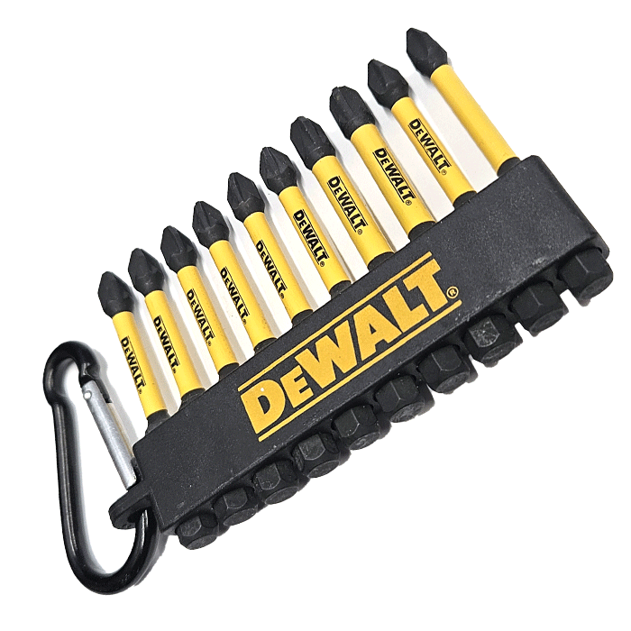 DeWALT 10pc Mixed Pozi & Phillips FLEXTORQ Impact Driver Bit Keyring Set, DT7274-QZ – CLEARANCE