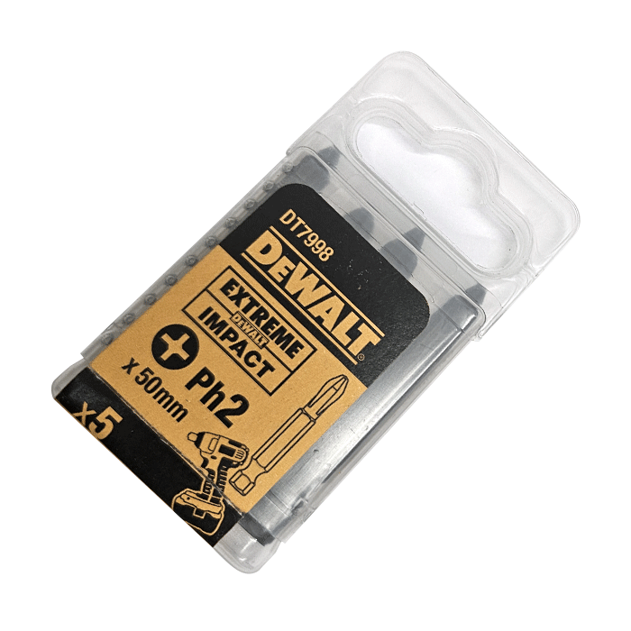 Packet image for PH2 x 57mm DeWALT Phillips Impact Torsion Driver Bits - Pack of 5, DT7998 – CLEARANCE