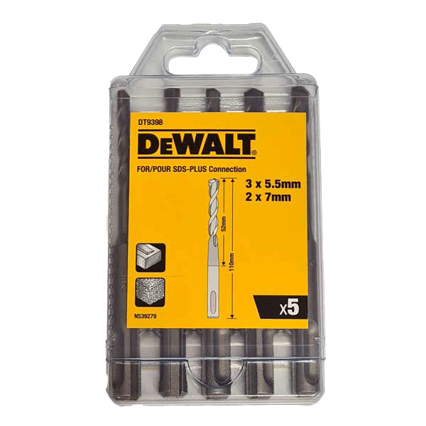 DeWALT SDS Plus Drill Bit Set 5pc DT9398 clearance prices