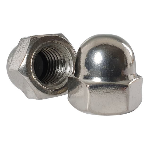 4-40 UNC Hexagon Dome Nut A2 (304) Stainless Steel, SAE J483A