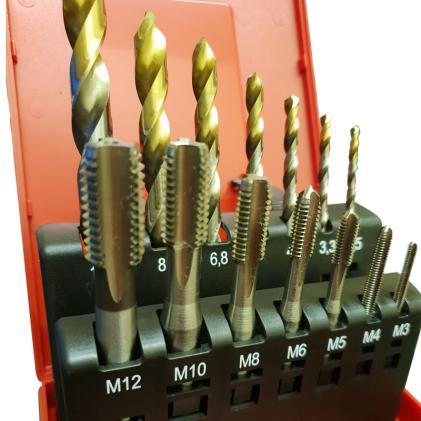 Dormer L115101 14pc HSS-TiN Jobber Drill Bit & Machine Tap Set