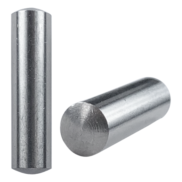 Product photography for 8mm (M6) x 16mm, Metal Dowel Pin, Hard & Ground, A1 Stainless Steel, DIN 7