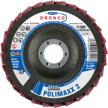Dronco Polimaxx 2 G-VA Polishing Flap Disc (Medium) 115mm x 22.22mm