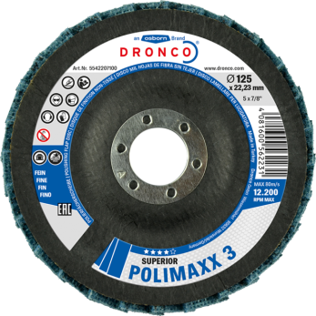 Dronco Polimaxx 3 G-VA Polishing Flap Disc (Fine) 115mm x 22.23mm