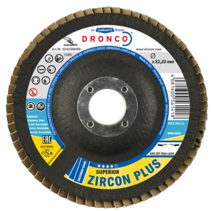 Dronco Zircon Power Fine Flap Disc P120 115mm x 22.23mm