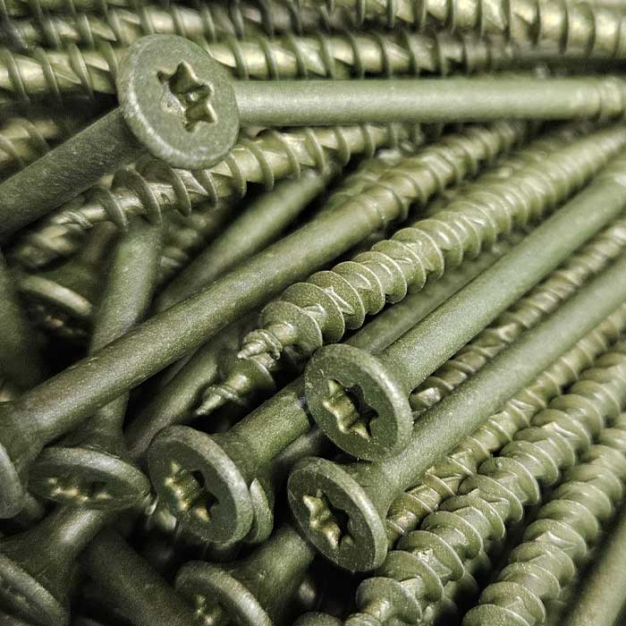 ForgeFast Decking Screw, Torx, Countersunk, Green, Tub of 300 (FFDS5100GT)