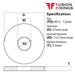 Size guide for the M12 x 37 x 3.3mm Form G Flat Construction Washer, Metric, A2 (304) Stainless Steel, DIN 9021