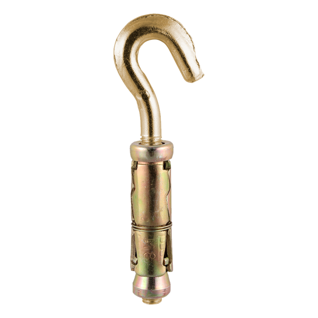 M6 x 80mm Forged Hook Bolt Shield Anchor Zinc Plated