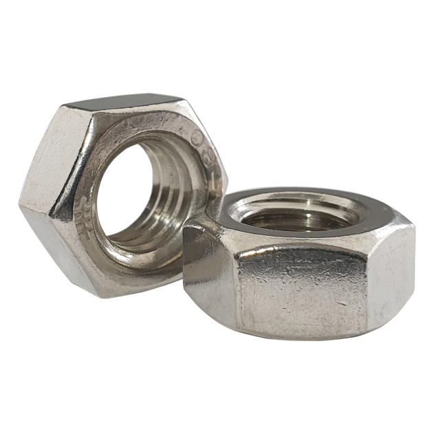 25 Pack M12-1.75 Hex Nuts - Stainless Steel, Finished, Metric