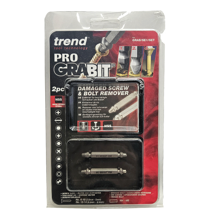 Trend Pro GRAB-IT Bolt & Screw Remover Set (GRAB/SE1/SET) - Clearance