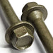 Green Organic Hex Flange Head Timber Screws detail image showing flanged hex head.