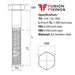 Size guide for 3/8 (16) UNC x 8 Inch Hex Bolt, A2 Stainless Steel (ASME B18.2.1)