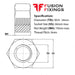 Info image for M24 Hex Full Nut Metric A2 (303) Stainless Steel, DIN 934