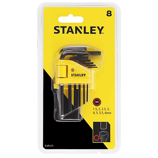 Stanley Metric Hexagon Allen Key 8 Piece Set (0-69-251) - CLEARANCE