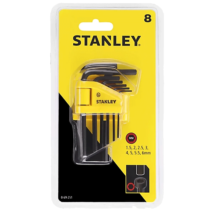 Stanley Metric Hexagon Allen Key 8 Piece Set (0-69-251) - CLEARANCE