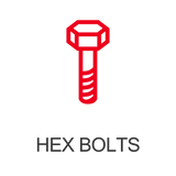 Hex bolt illustration, linking to the growing range of hex bolts available at Fusion Fixings
