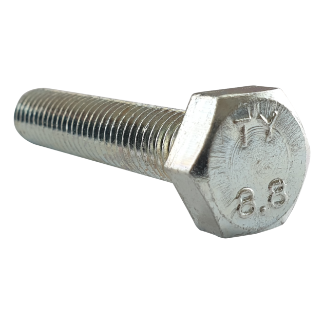Product photography for 1/4″ UNC x 2″ Hex Set Screw (Fully Threaded Bolt) BZP, ANSI B18.2.1 part of a growing range from Fusion Fixings