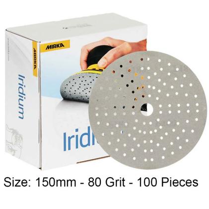 Mirka 150mm Iridium Sanding Discs (121 Holes) 80 Grit - Pack of 100, 246CH09980 part of a growing brand at Fusion Fixings