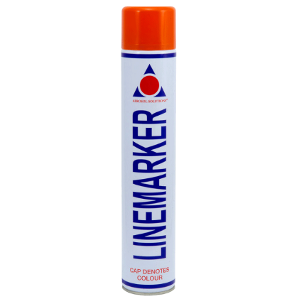 Orange Line Marker Spray Paint - Aerosol 750ml. Part of a growing range of line marker spray paints from Fusion Fixings.