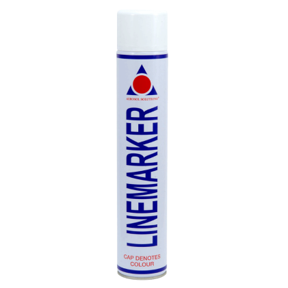 White Line Marker Spray Paint in a handy to use 750ml Aerosol can.  Ideal for use with many surfaces including