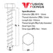 Size guide for the M10 (12mm) x 100mm Hex Head Concrete Ankerbolt, BZP Grade 8.8 steel