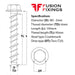 Size guide for the M5 (6mm) x 100mm Countersunk Ankerbolt, Concrete Bolt, Torx (T25) Grade 8.8 BZP