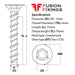 Size guide for the M5 (6mm) x 75mm Countersunk Ankerbolt, Concrete Bolt, Torx (T25) Grade 8.8 BZP