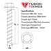 Size guide for the M6 (8mm) x 75mm Hex Flange Ankerbolt, Concrete Bolt, Grade 8.8 BZP
