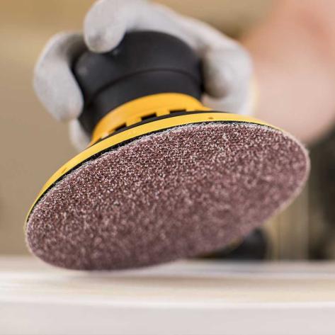 Action image of the Mirka 150mm Abranet Sanding Discs P1000 Grit in action.7
