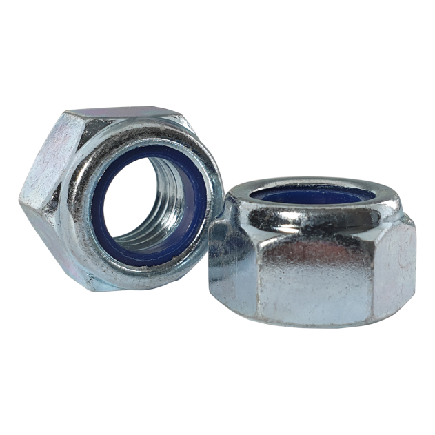 Product photography for M33 Nyloc Nut, (Nylon Insert Nut) T Type, BZP Grade 6, DIN 985