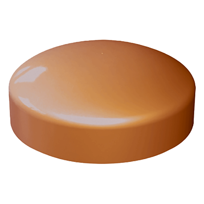 Two Piece Screw Caps, Oak (RAL) 8001 for Screw Size 3.5mm - 4.2mm (No.6-No.8) - Pack of 100