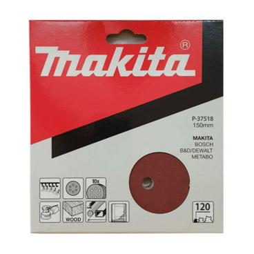 Makita 150mm Sanding Discs (6 holes), 120 Grit, Pack of 10, P-37518. Part of a growing range of Makita sanding discs in stock at Fusion Fixings