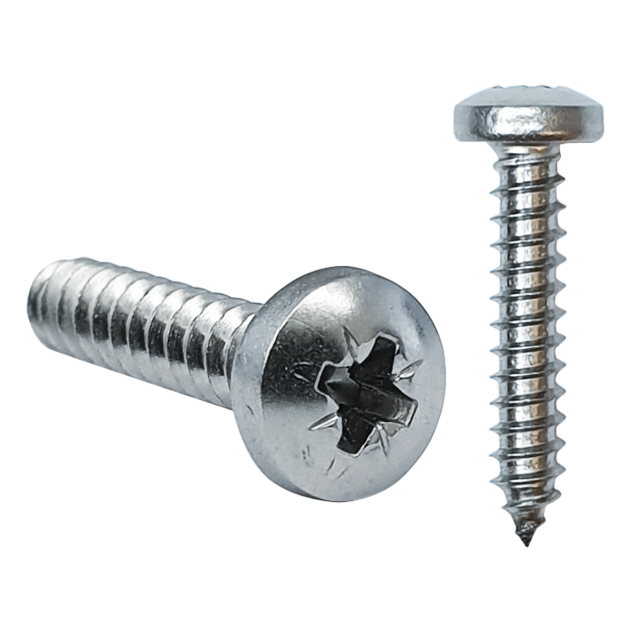 3.5mm (No.6) x 8mm Pozi Pan Head Self-tapping Screw BZP DIN 7981C Z