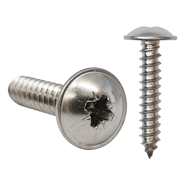2.9mm (No.4) x 25mm Pozi Flange Self-tapping Screw A2 Stainless BS 4174